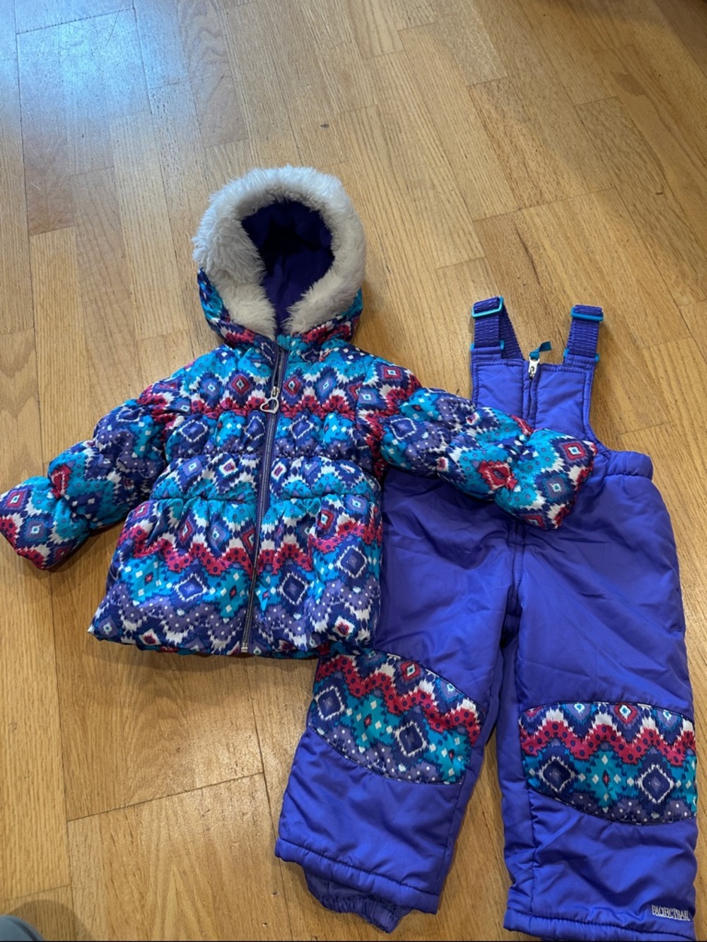 Pacific Trail Girls Puffer Jacket with snowpants size 18 months